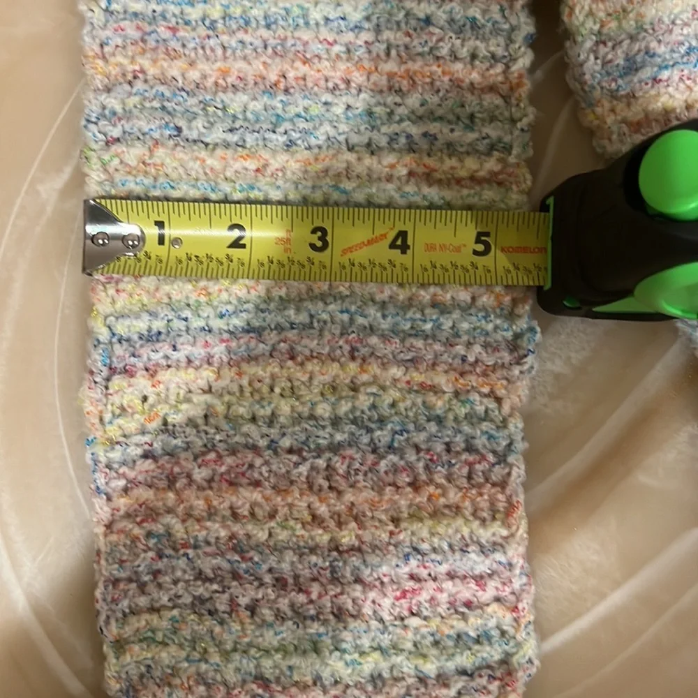 Handmade Knit Women's Hat and Scarf Set Multi-Color Pastel Confetti Winter Warm
